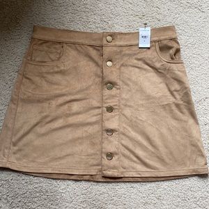 Suede brown skirt